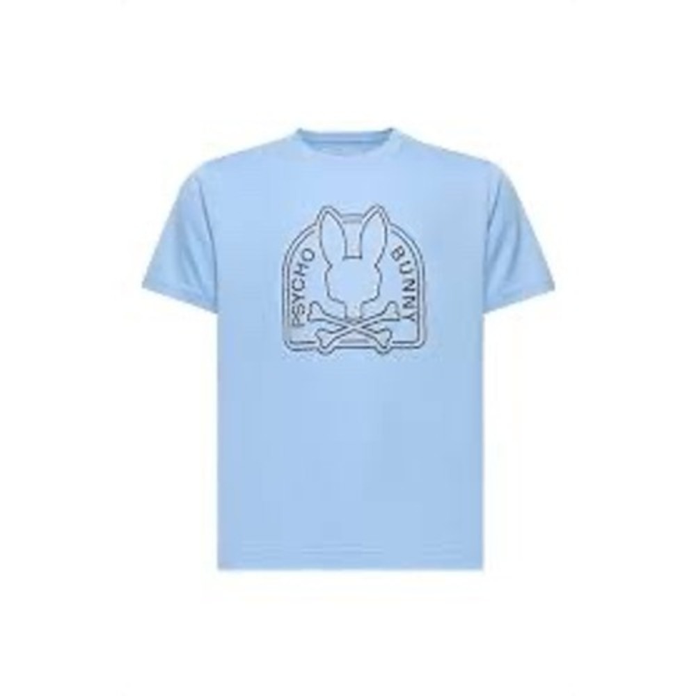 Psycho Bunny Graphic T-Shirt Kids Size 5-6 XS Light Blue Logo Tee